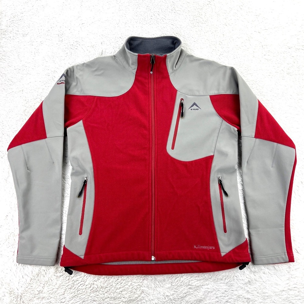 K-Way Kilimanjaro Technical Fleece Jacket Women S Red Grey Thermalator Full Zip